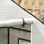 Outsunny PE Greenhouse Cover Replacement with Door and Mesh Windows, White