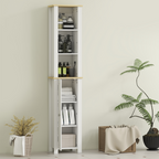 kleankin Slim Bathroom Storage Unit with Open Compartment, White