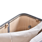 100L Flip Lid Bamboo Laundry Basket Grey