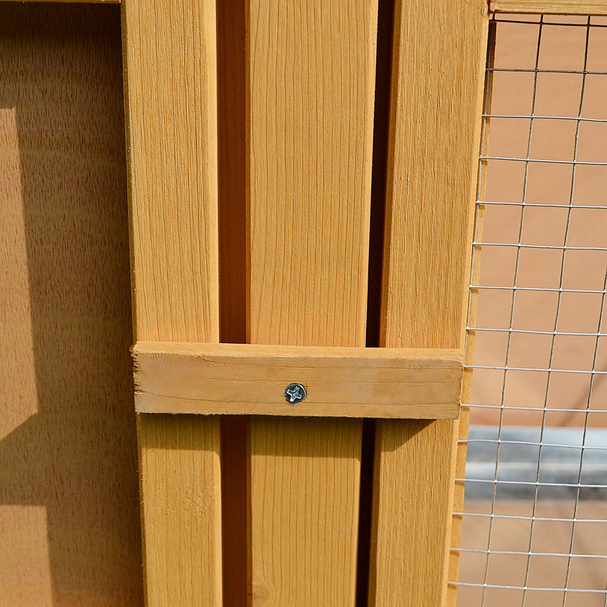 Wooden Rabbit Hutch Bunny Cage Outdoor Small Animal House with Hinged Top