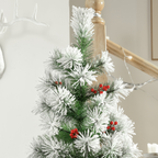 5ft Indoor Christmas Tree Artificial Berry Xmas Deco Metal Stand and 184 Tips
