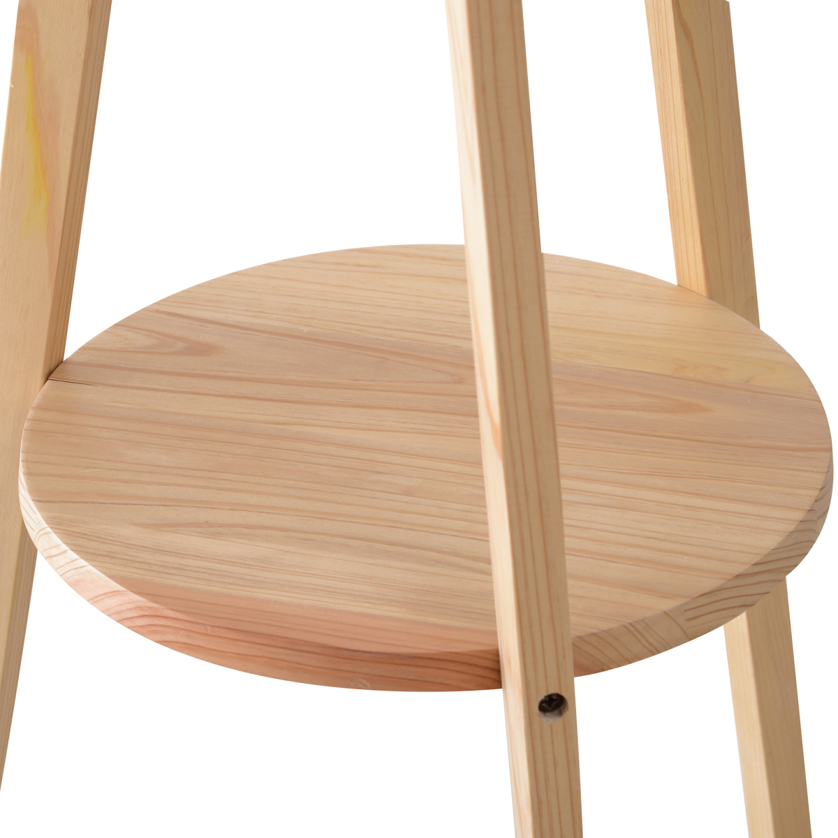 Floor Lamp, 154H cm-Beige/Natural Wood Colour