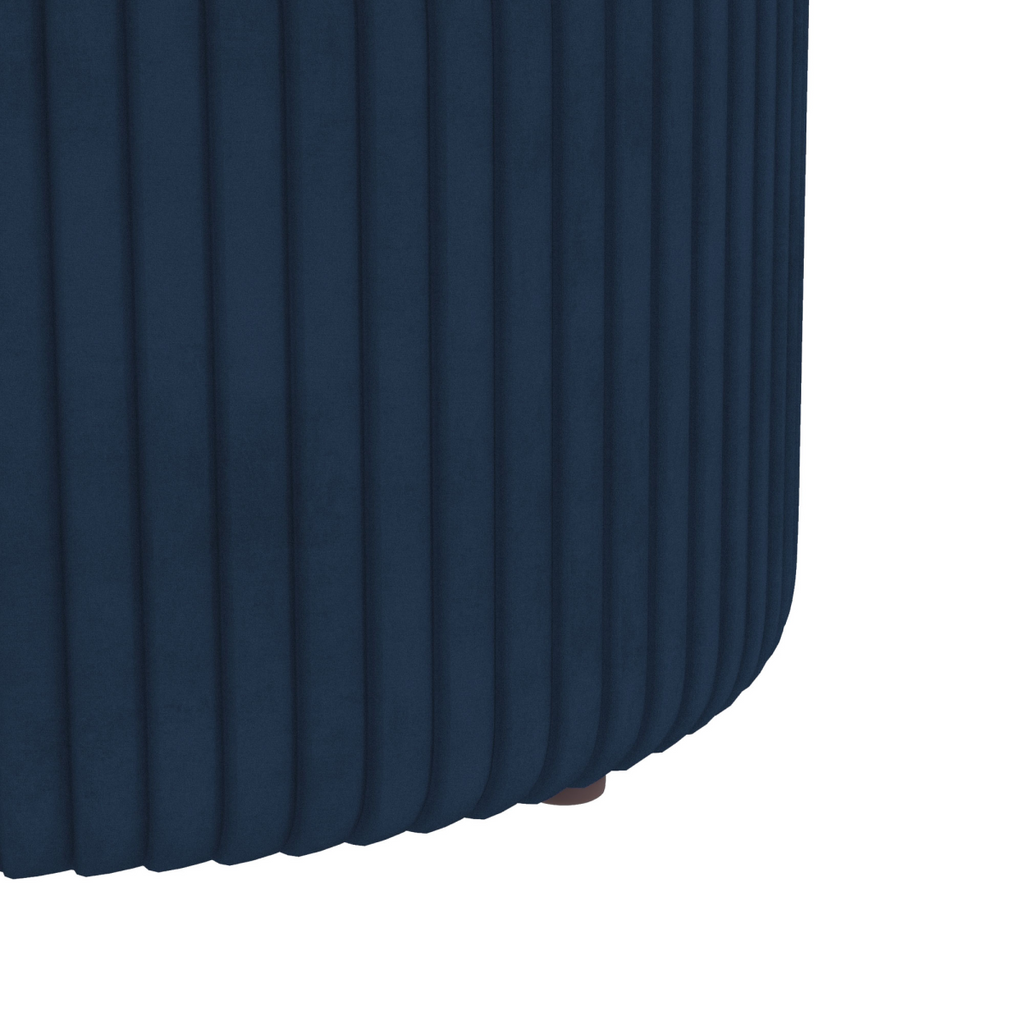 Round Pouffe, Storage Footstool with Cushioned Top, Hidden Space