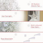 2.5FT Prelit Artificial Tabletop Christmas Tree with Fibre Table and Desk White