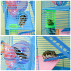 5 Tiers Hamster Cage Animal Travel Carrier Habitat W/ Accessories Pawhut