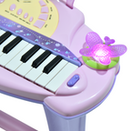 Mini Battery Organ Piano Microphone Stool 32 Key Keyboard Kids Toy