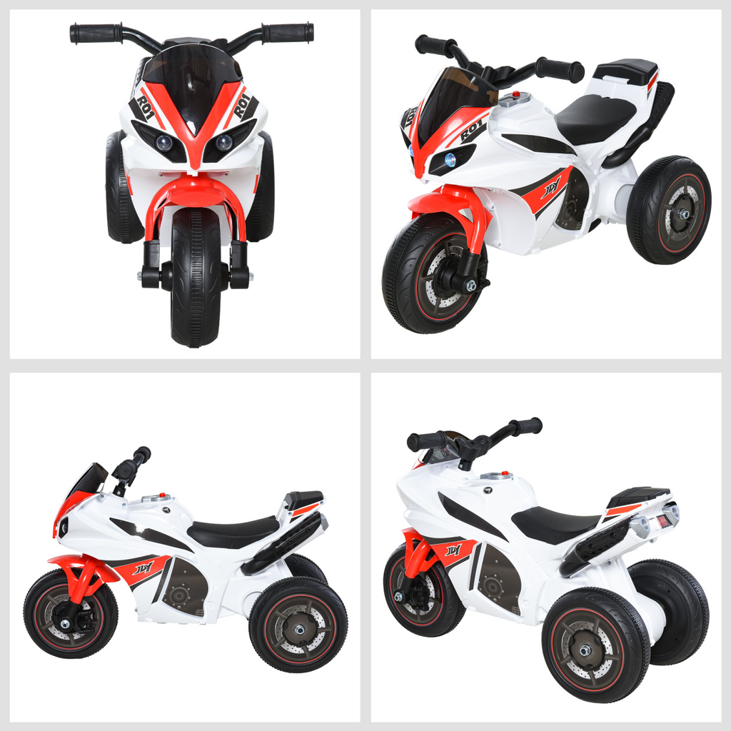 Kids Ride-On Police Bike 3-Wheel Vehicle with Music Lights 18-36 Mths