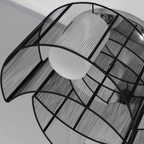 Chandelier, ?40x25H cm, Chrome/Fabric-Black