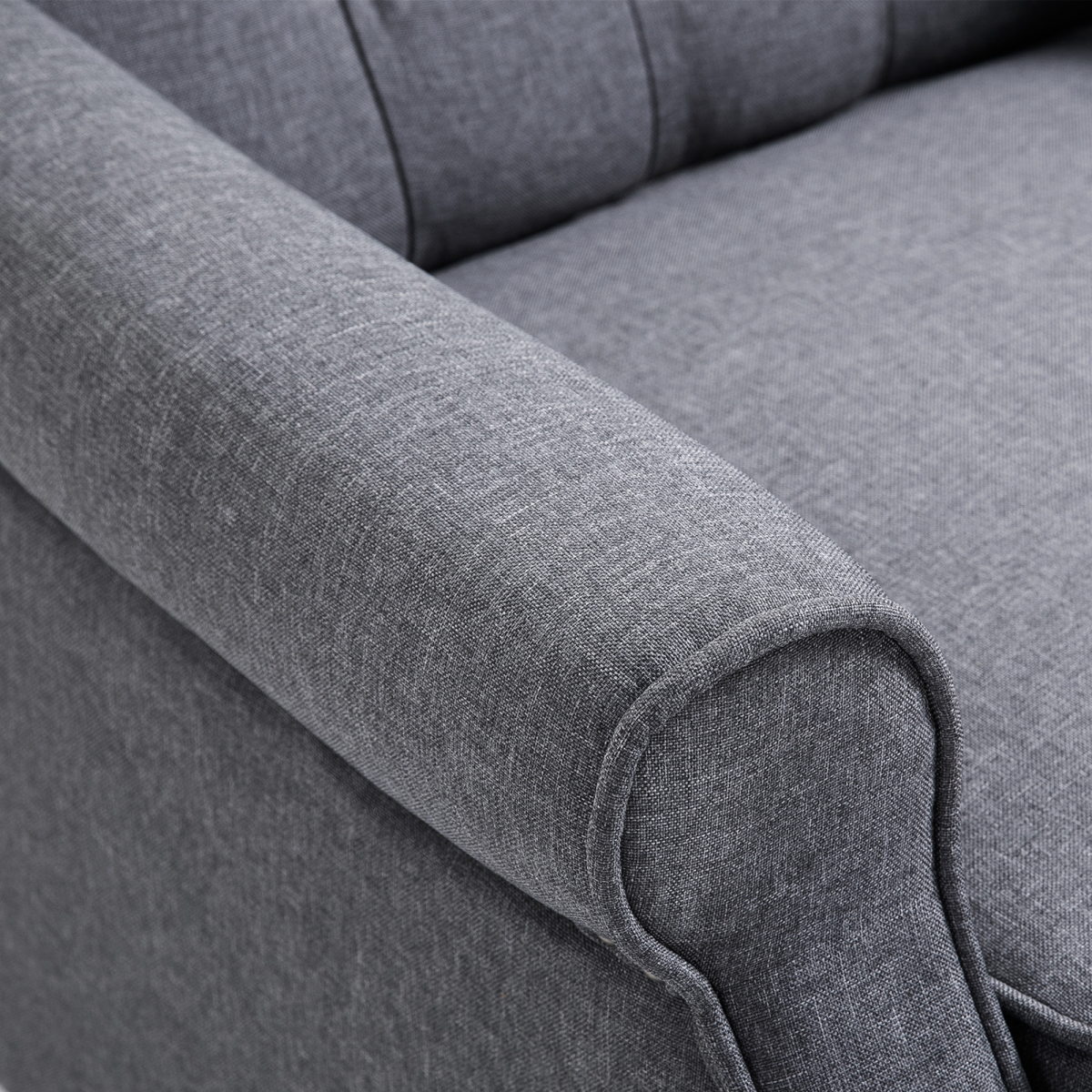 Recliner Armchair for Living Room Fabric Reclining Chair w/ Footrest Light Grey