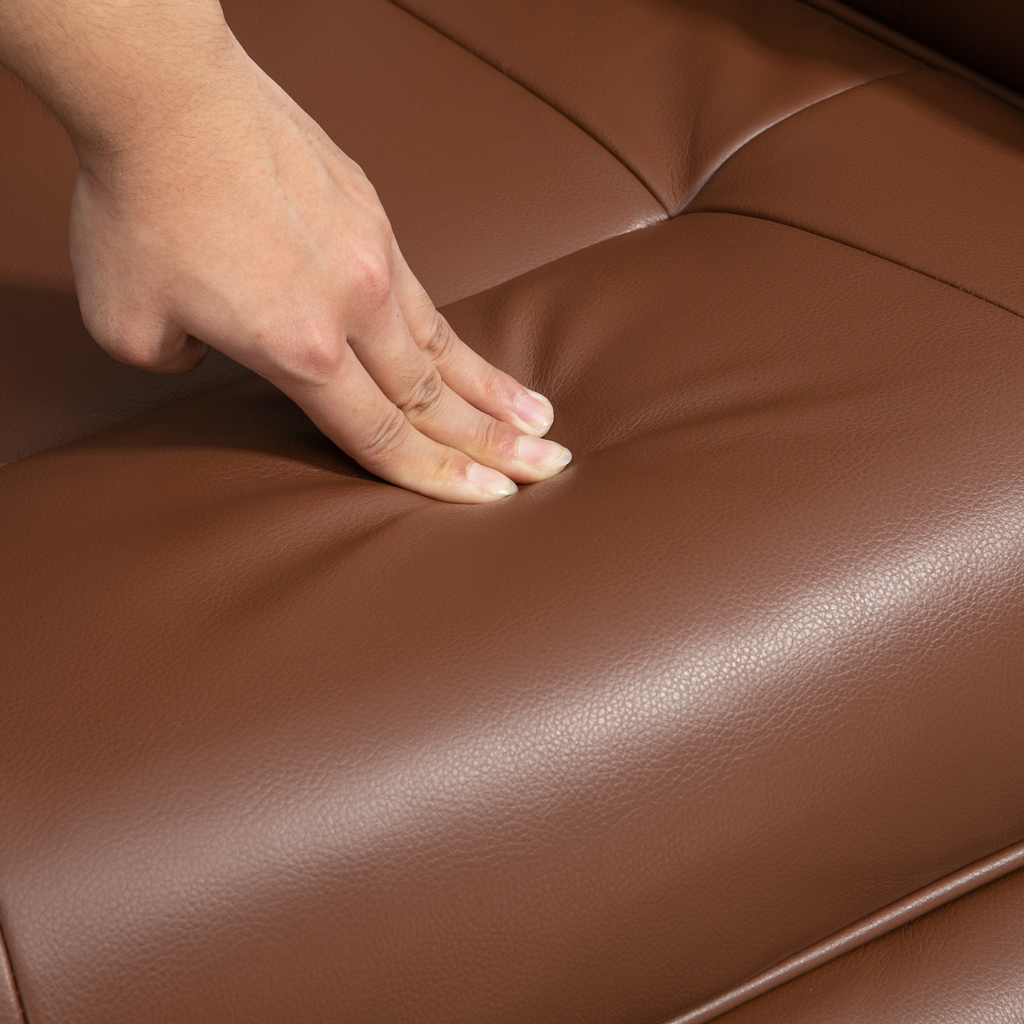 Ergonomic Office Recliner Sofa Chair PU Leather Armchair Lounger Brown