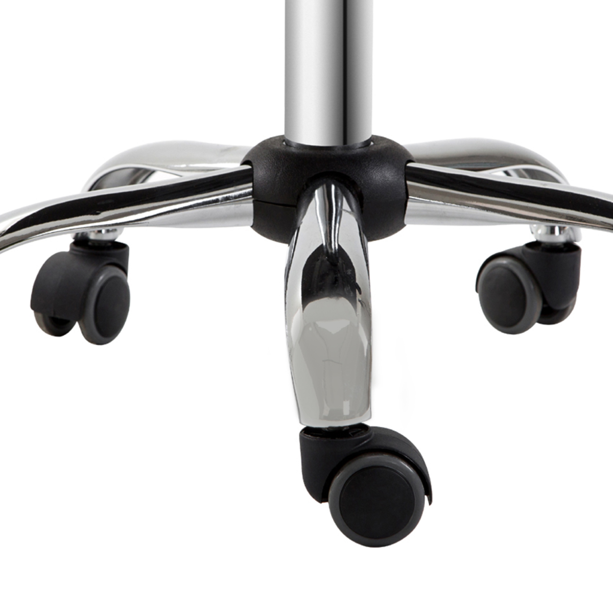 Office Chair Beauty Salon Rolling Technician Stool Chair Low Back White HOMCOM