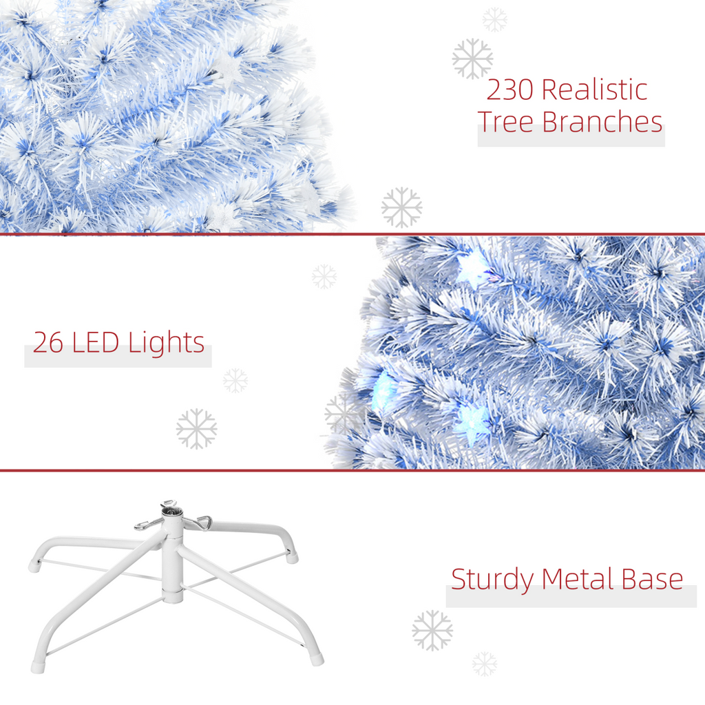 Artificial Fibre Optic Christmas Tree Seasonal Decoration w/ 26 LED HOMCOM