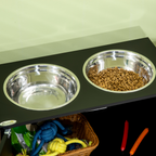 Raised Dog Bowls for Large Dogs Feeding Station Stand, Storage -  Pawhut
