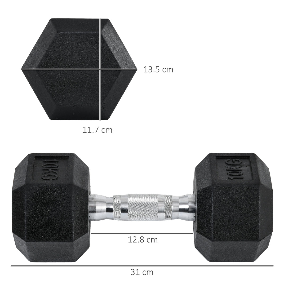Hexagonal Dumbbells Kit Weight Lifting Exercise for Home Fitness 2x10kg