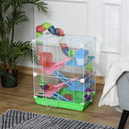 5 Tier Hamster Cage Carrier Habitat Small Animal House with Exercise Wheels Tunnel