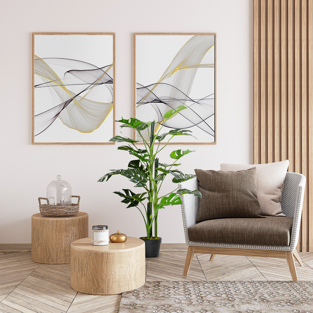 Artificial Monstera Tree 21 Leaves Palm Tree for Indoor Outdoor 1m