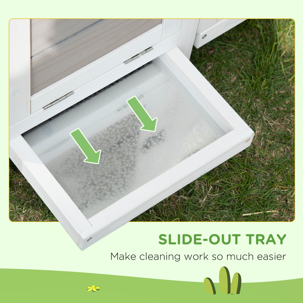 Indoor Rabbit Hutch Separable Guinea Pig Cage Bunny Run with Slide Out Tray - Grey
