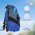 Pet Travel Backpack Bag Cat Puppy Dog Carrier with Trolley and Telescopic Wheel