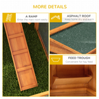 Rabbit Hutch and Run Outdoor Sliding Tray Hay Rack Ramp, 156x58x68 cm Pawhut