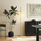 Industrial 3-Light Floor Lamp Dimmable Standing Lamp, Gold