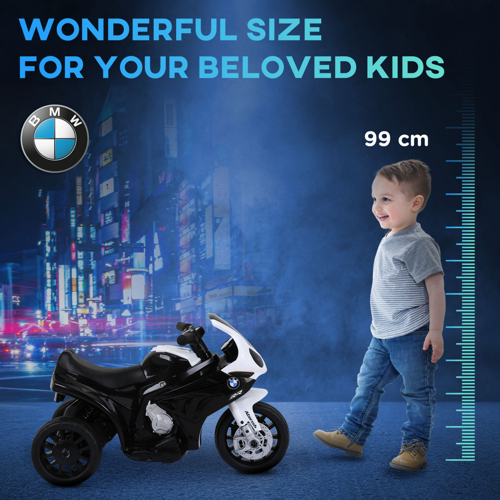 Electric Kids Ride on Motorcycle BMW Liscensed Headlights Music Black