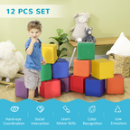 12 Piece Kids Soft Play Blocks Soft Foam Toy Building Stacking Block HOMCOM