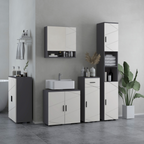 kleankin Bathroom Vanity Unit, Under Sink Cabinet with Shelf, Light Grey