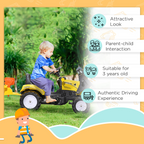 Pedal Go Kart Ride on Excavator Wheels Tyres Kids Children -Yellow