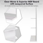 Modern Bathroom Wall Mounted Mirror with 3 Storage Open Shelves, White