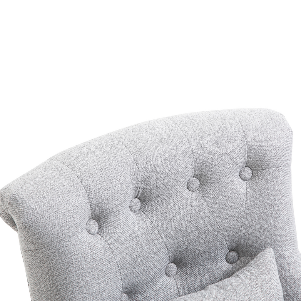 Fabric Single Sofa Dining Chair Upholstered W/ Pillow Solid Wood Leg Living Room