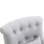 Fabric Single Sofa Dining Chair Upholstered W/ Pillow Solid Wood Leg Living Room