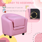 Kids Mini Sofa Children Armchair with Ottoman for Bedroom Playroom Pink