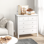 Modern Chest of Drawers, 5 Drawer Storage Cabinet White