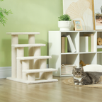 Pet Ramp Stairs 4 Steps Cat Tree Ladder Safety Steps Climbing Frame Brown