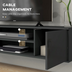 Floating TV Unit for 60" TVs W/ Shelves and Cabinets, Grey