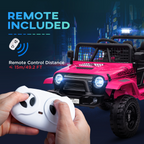 AIYAPLAY Kids Ride On Car, 12V Electric Truck w/ Suspension - Pink