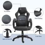Executive Racing Swivel Gaming Office Chair PU Leather Computer Desk Chair Grey
