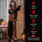 Talking Halloween Circus Clown with Light-Up Eyes — 67in