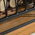 3-Panel Folding Fireplace Screen Metal Mesh Fire Spark Guard Black