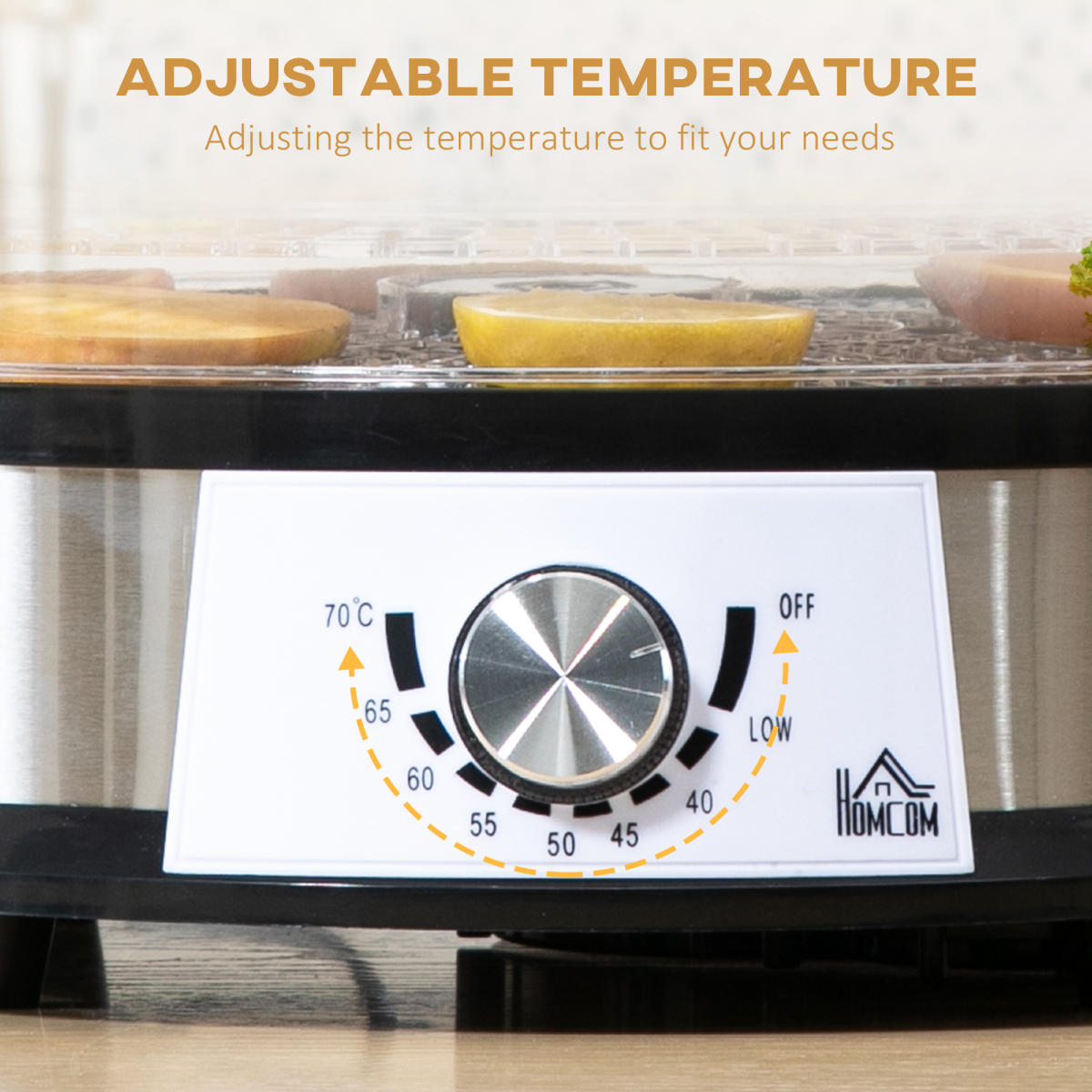 5-Tier Food Dehydrator — 250W, Silver