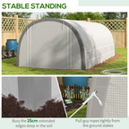6 x 3(m) Upgraded Polytunnel Greenhouse w/ Mesh Door & Windows, 15 Plant Labels