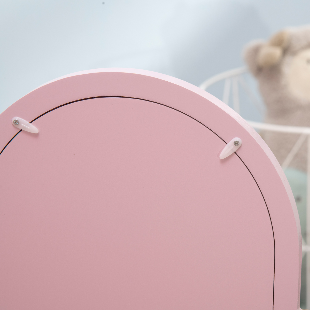 Kids Dressing Table and Stool w/ Mirror and Drawer, for Ages 3-6 Years - Pink