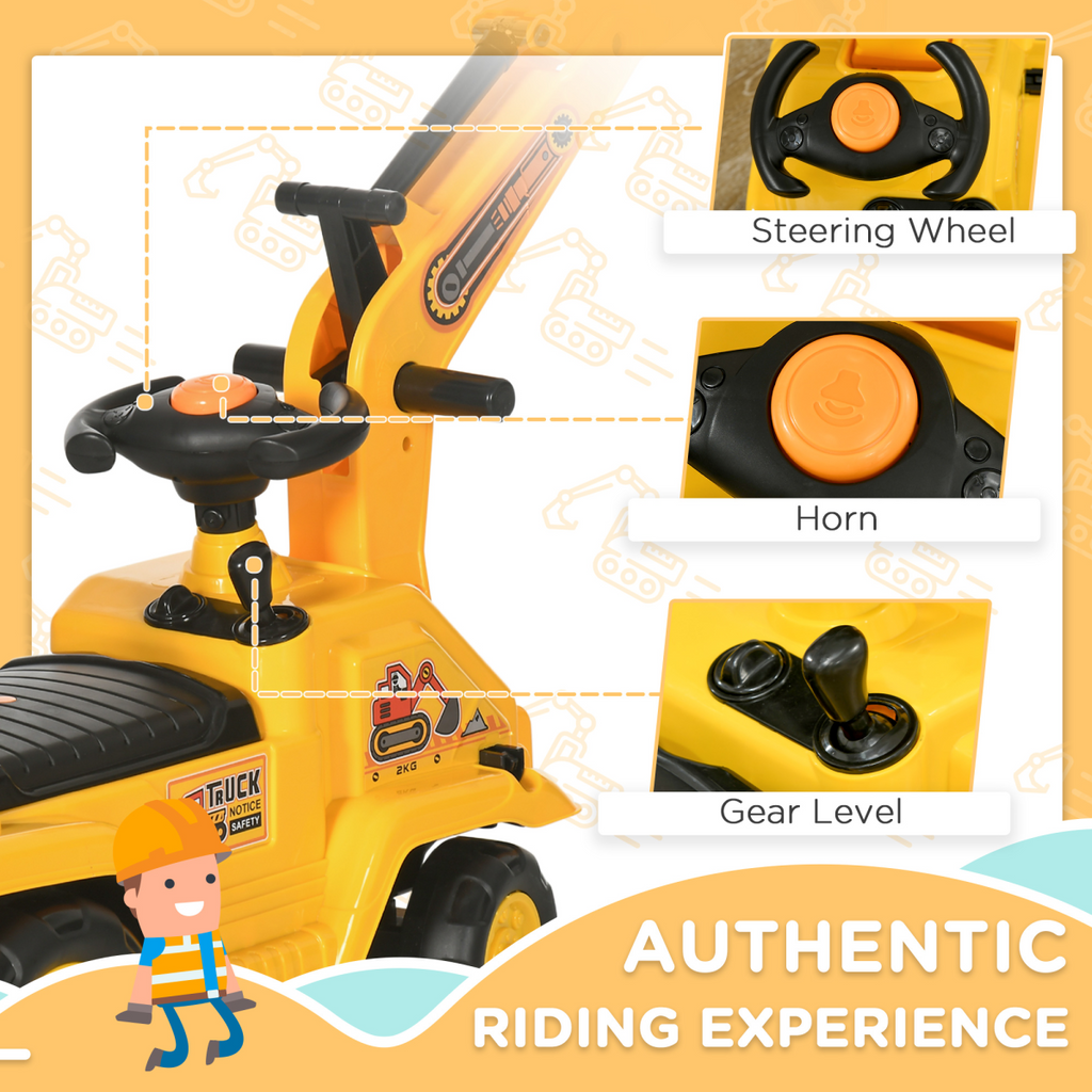 2-in-1 Kids Ride On Tractor with Bucke, for 1.5-4 Years Old, NO POWER