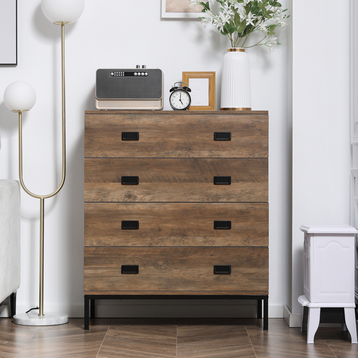 Chest of Drawers, 4 Drawer Unit Storage Chest Bedroom Living Room