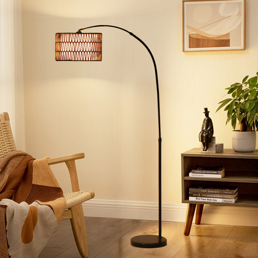 Floor Lamp for Living Room, Standing Lamp with Foot Switch, Black