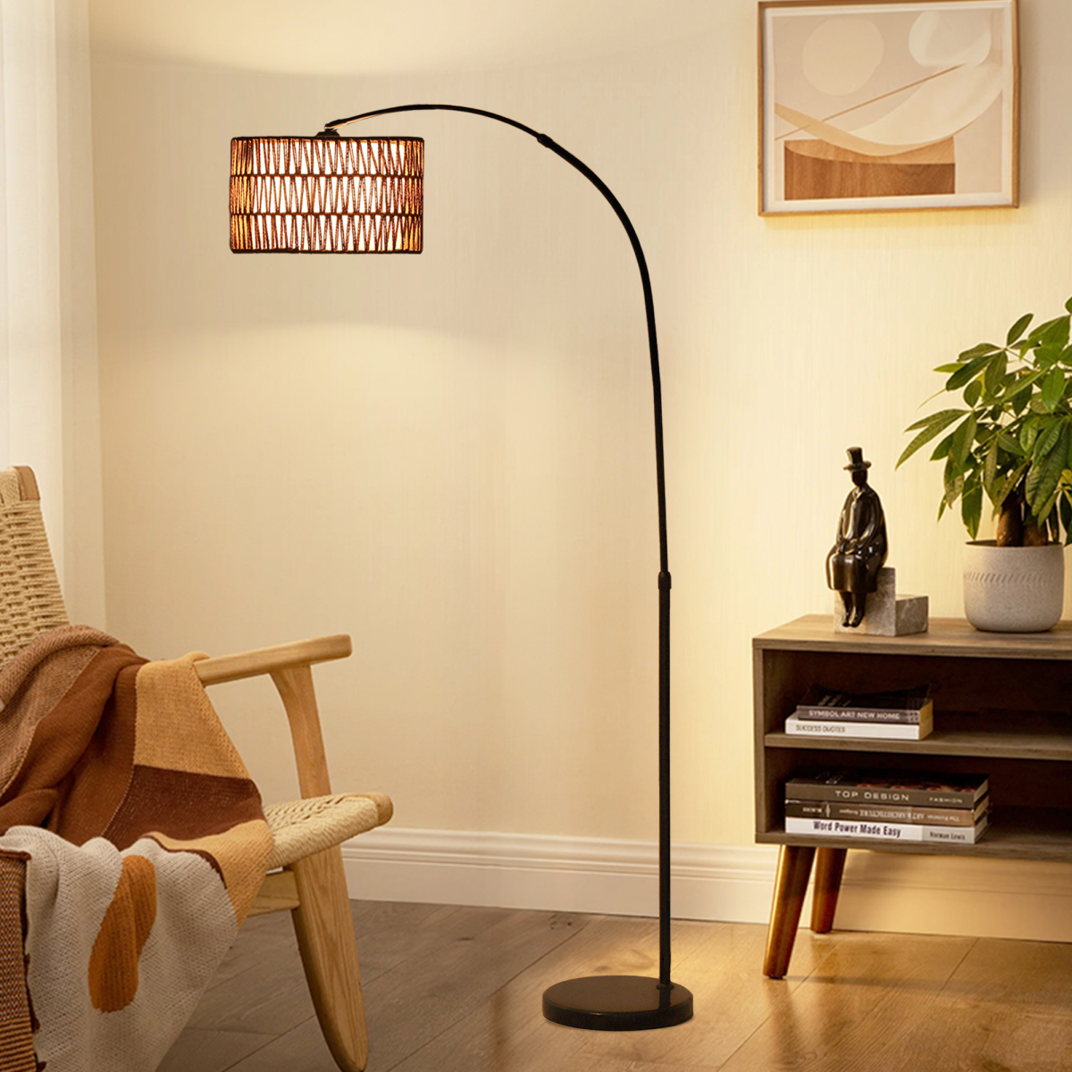 Floor Lamp for Living Room, Standing Lamp with Foot Switch, Black
