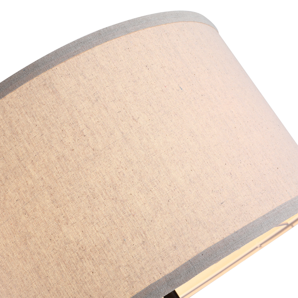 Rubber Wood Tripod Floor Lamp Beige