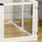Freestanding Pet Dog Gate 6 Panel Foldable Wooden Playpen 432cm Long Pawhut