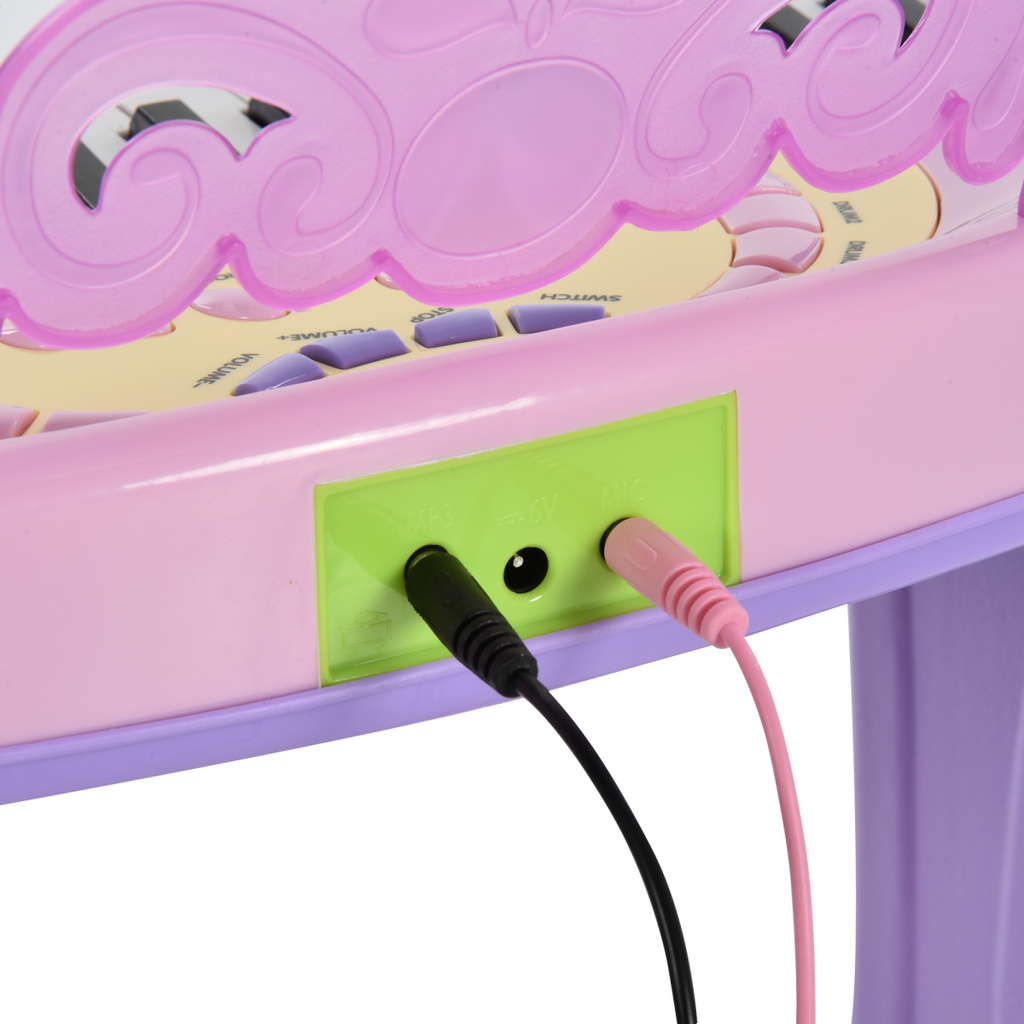 Mini Battery Organ Piano Microphone Stool 32 Key Keyboard Kids Toy