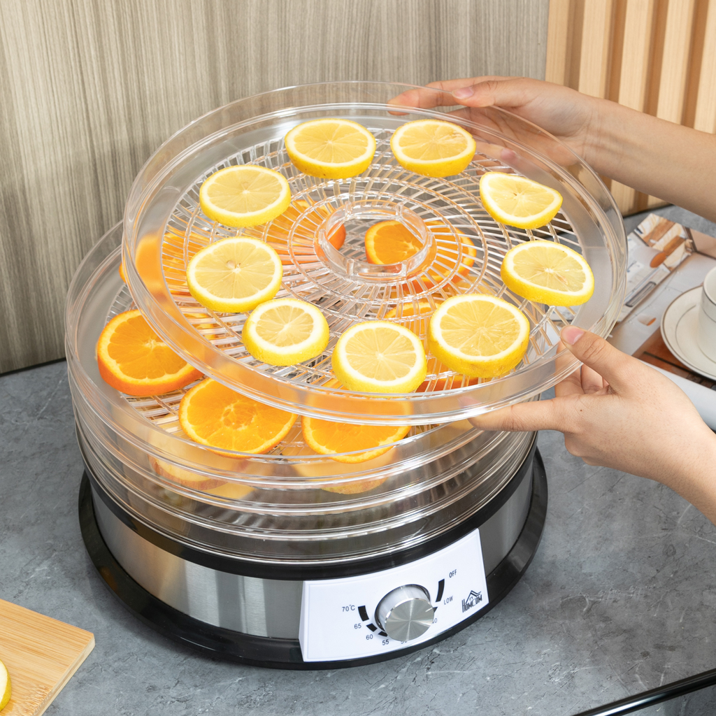 5-Tier Food Dehydrator — 250W, Silver